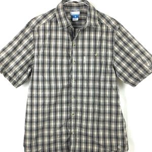 Men's Columbia Light Brown Plaid Casual Shirt
